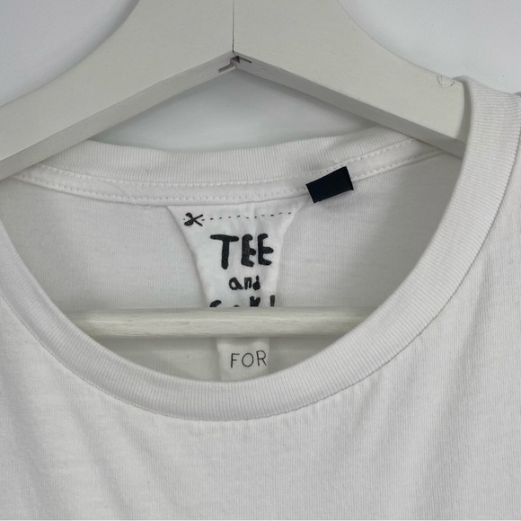 Tee & Cake for Topshop Bite Me Shark Pocket White Cuffed Tee 4 - Picture 7 of 7